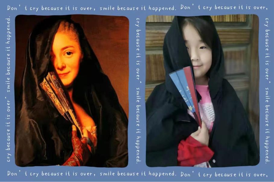 1674987841530059.jpg 《戴面纱的女人》二五班李佳盈.jpg